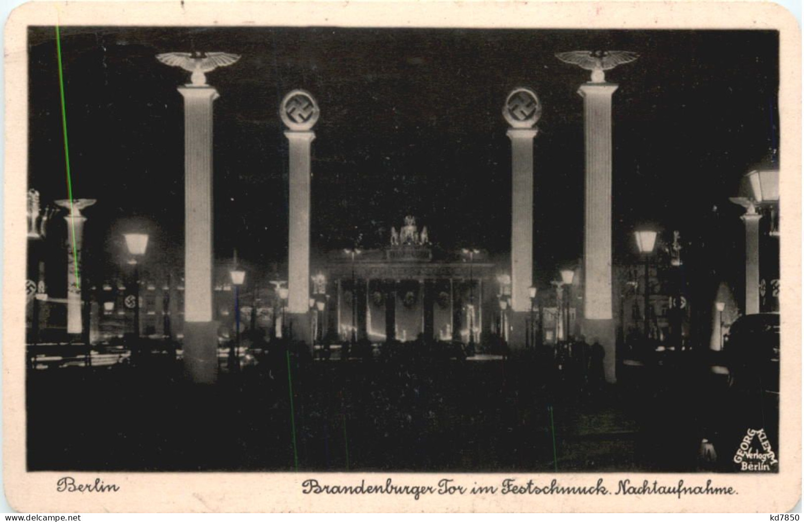 Berlin - Brandenburger Tor Im Festschmuck - 3. Reich - Porta Di Brandeburgo