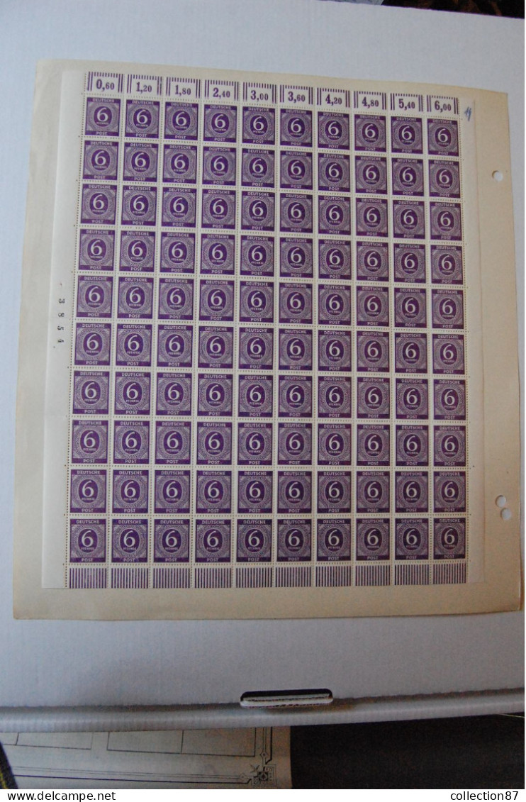 REF 090 > ALLEMAGNE Occupation Alliée < FEUILLE N° 6 * * 6 Pg Neuf Luxe - MNH * * < Zone Anglo Américaine - Neufs