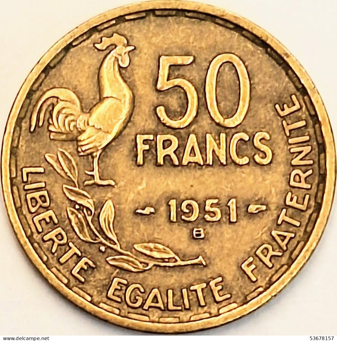 France - 50 Francs 1951 B, KM# 918.2 (#4164) - 50 Francs