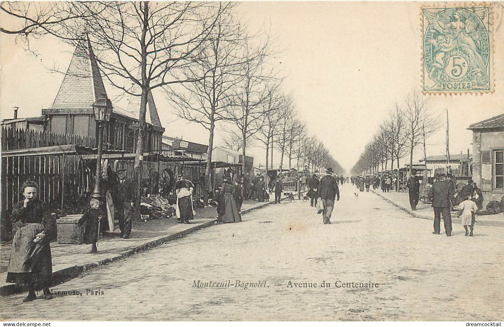 93 BAGNOLET-MONTREUIL. Le Marché Aux Puces Avenue Du Centenaire 1906 - Bagnolet