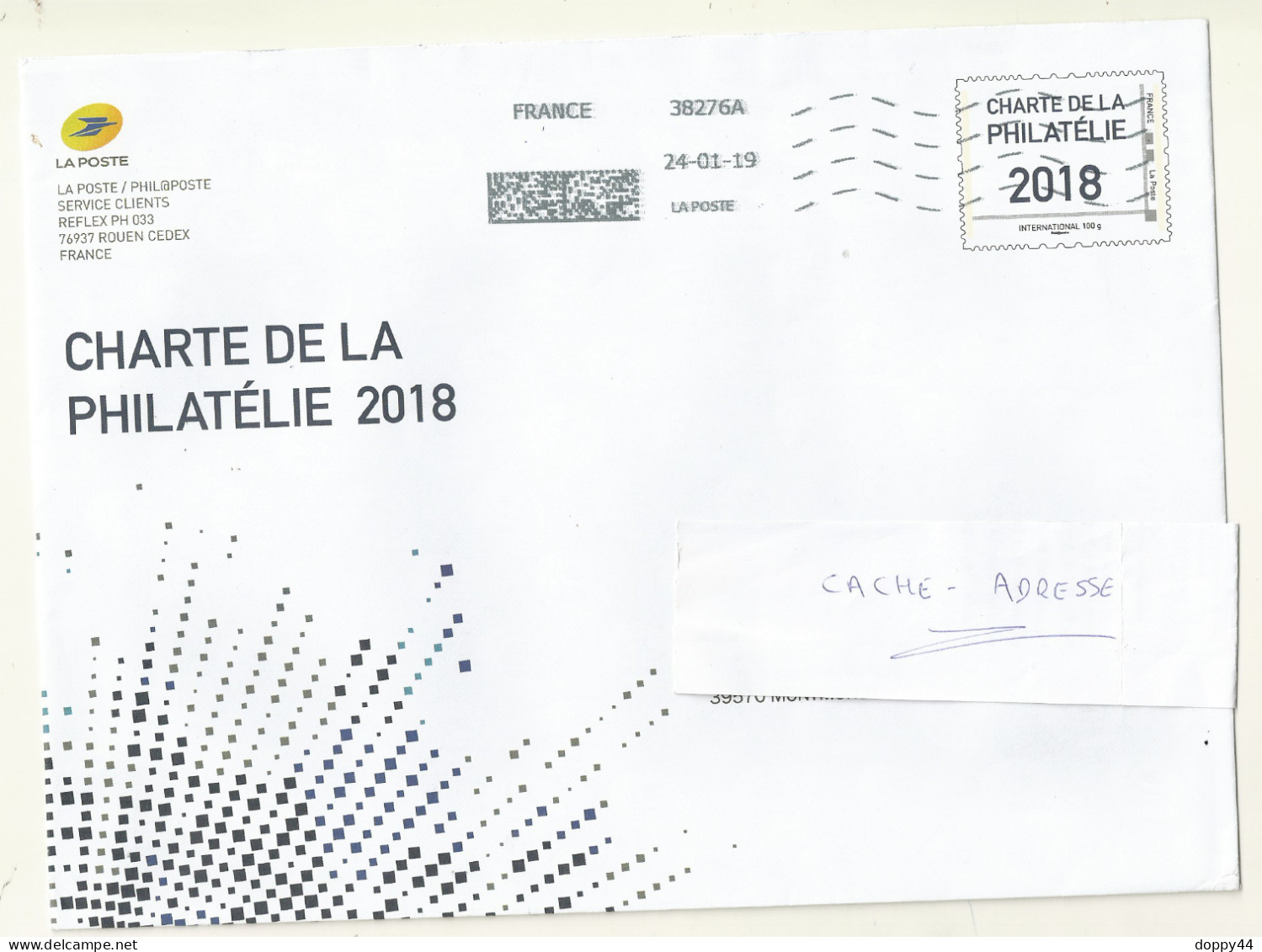 PAP LA POSTE CHARTE DE LA PHILATELIE 2018  LOT 204821. - Official Stationery