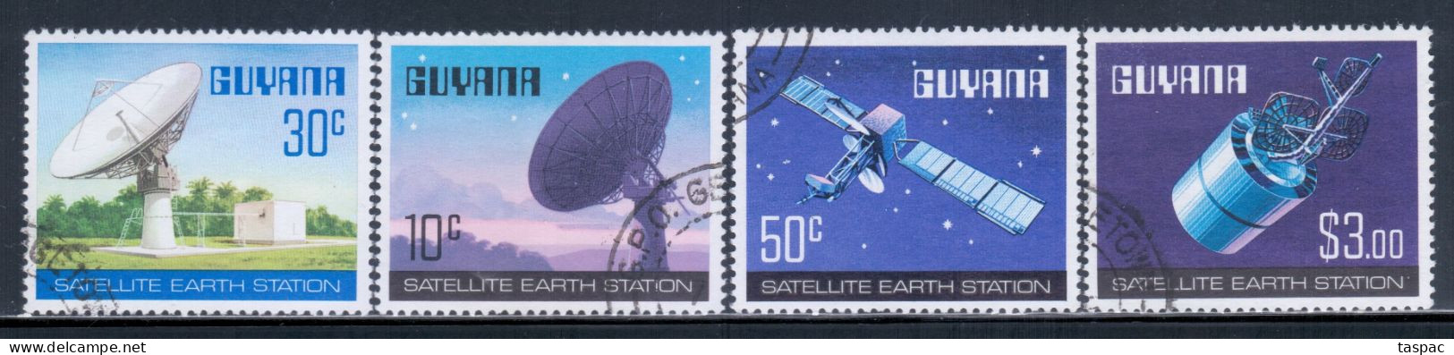 Guyana 1979 Mi# 557-560 Used - Earth Station At Dawn, Georgetown / Intelsat / Space - Südamerika