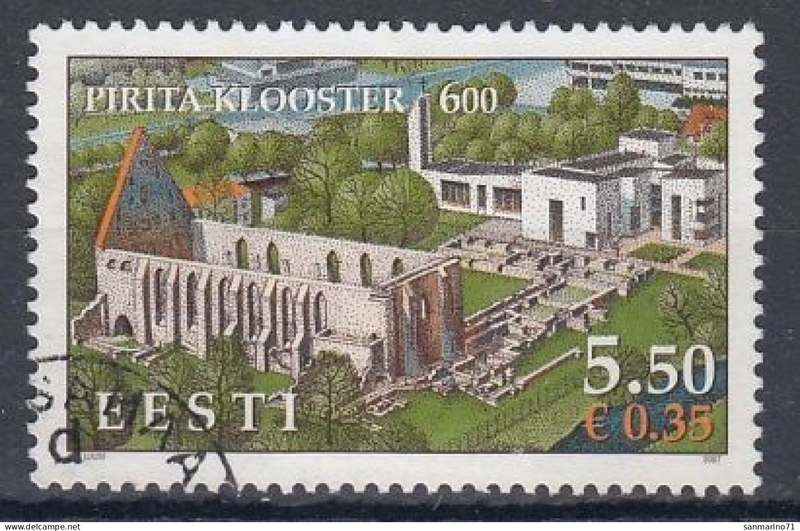 ESTONIA 588,used,falc Hinged - Estland