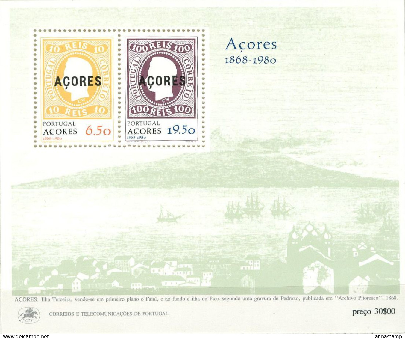 Azores MNH Minisheet - Stamps On Stamps