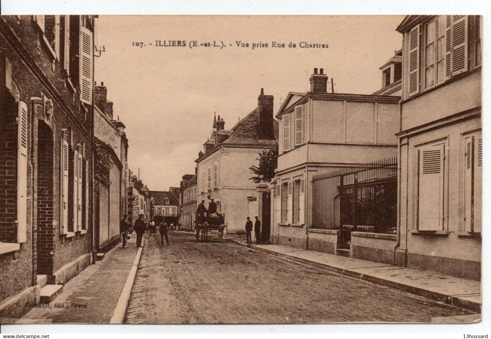 Carte Postale Ancienne Illiers - Vue Prise Rue De Chartres - Illiers-Combray