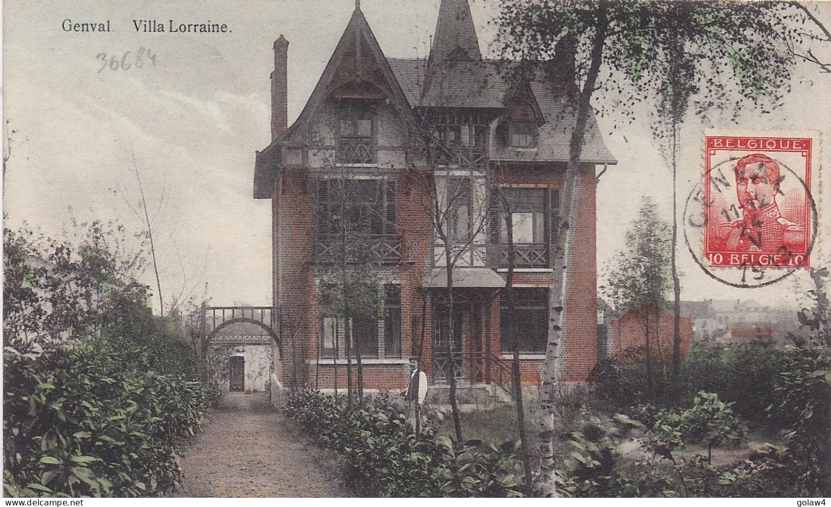 36684# CARTE POSTALE VILLA LORRAINE COLORISEE Obl GENVAL 1913 RUSSANGE AUDUN LE TICHE MOSELLE - Rixensart