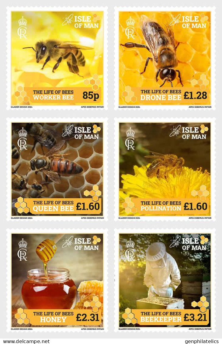 ISLE Of MAN 2024 FAUNA Animals. Insects BEES (Preorder) - Fine Set MNH - Isla De Man