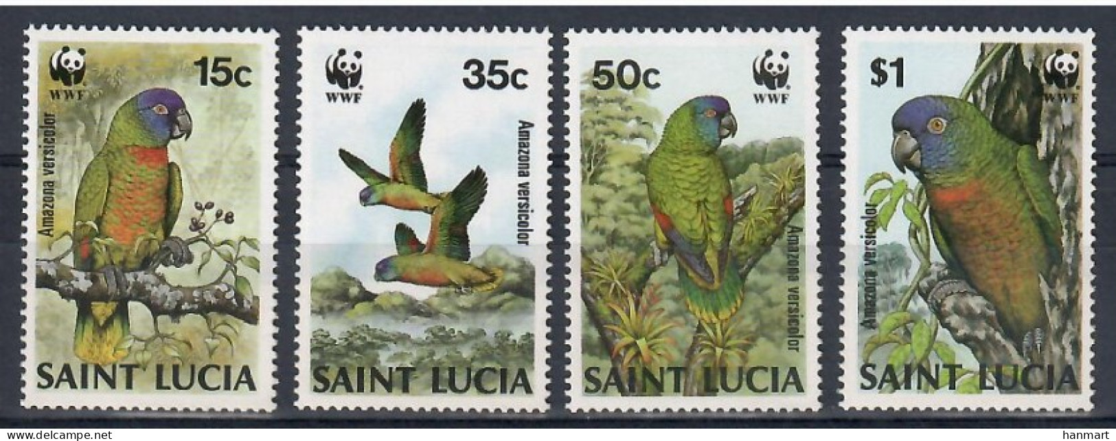 Saint Lucia 1987 Mi 909-912 MNH  (ZS2 SLC909-912) - Papegaaien, Parkieten