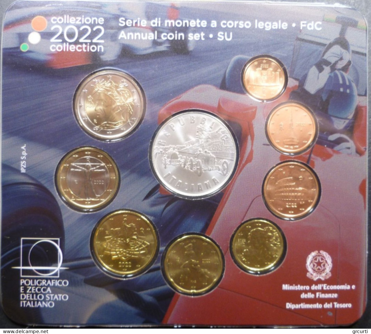 Italia - 2022 - Serie Divisionale - Con 5 € 100° Autodromo Di Monza - Italien