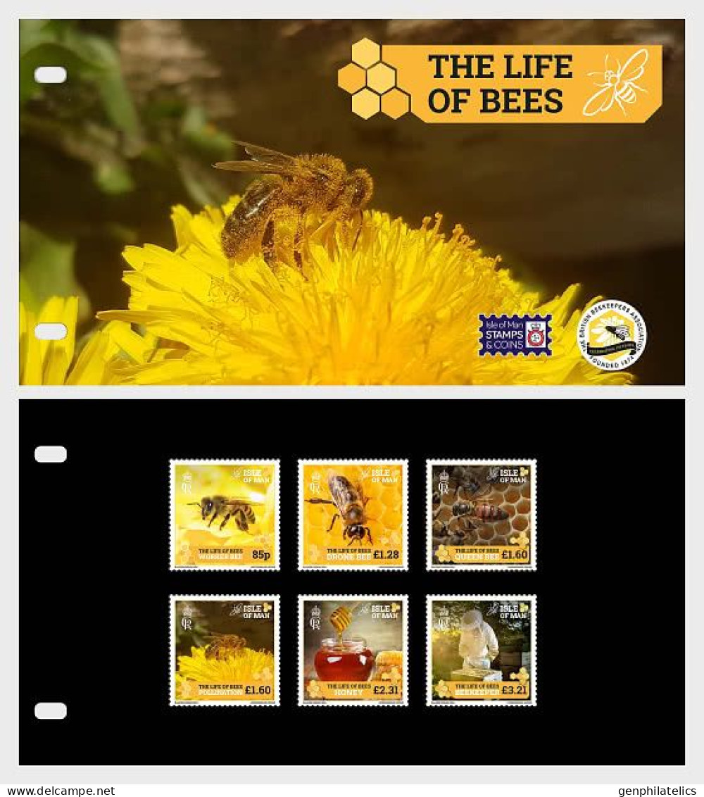 ISLE Of MAN 2024 FAUNA Animals. Insects BEES (Preorder) - Presentation Pack MNH - Man (Ile De)