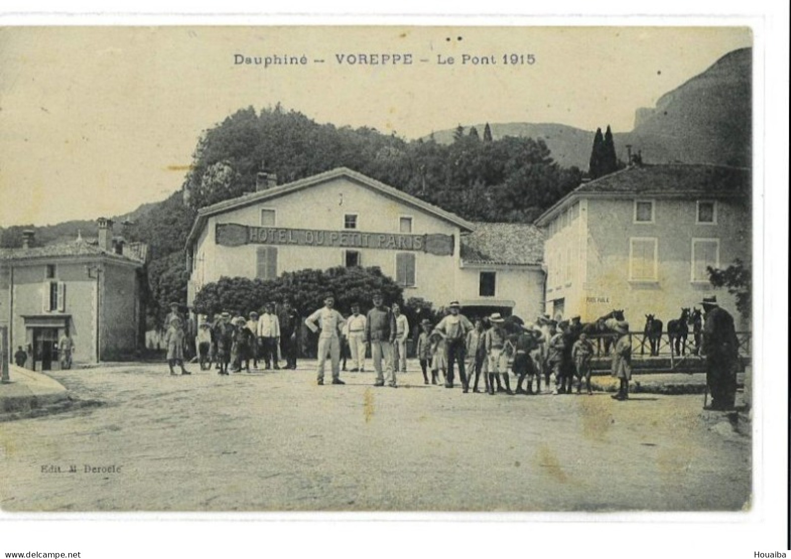 CPA Le Pont 1915, Devanture Hôtel Du Petit Paris- Voreppe (38) - Voreppe