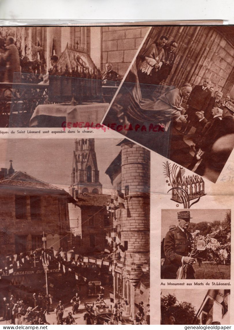87-LIMOGES- ST SAINT JUNIEN-ST LEONARD NOBLAT-AUBUSSON-VALMATH VALMATTE-AMBAZAC-VOYAGE MARECHAL PETAIN LIMOUSIN 1941 - Historische Documenten