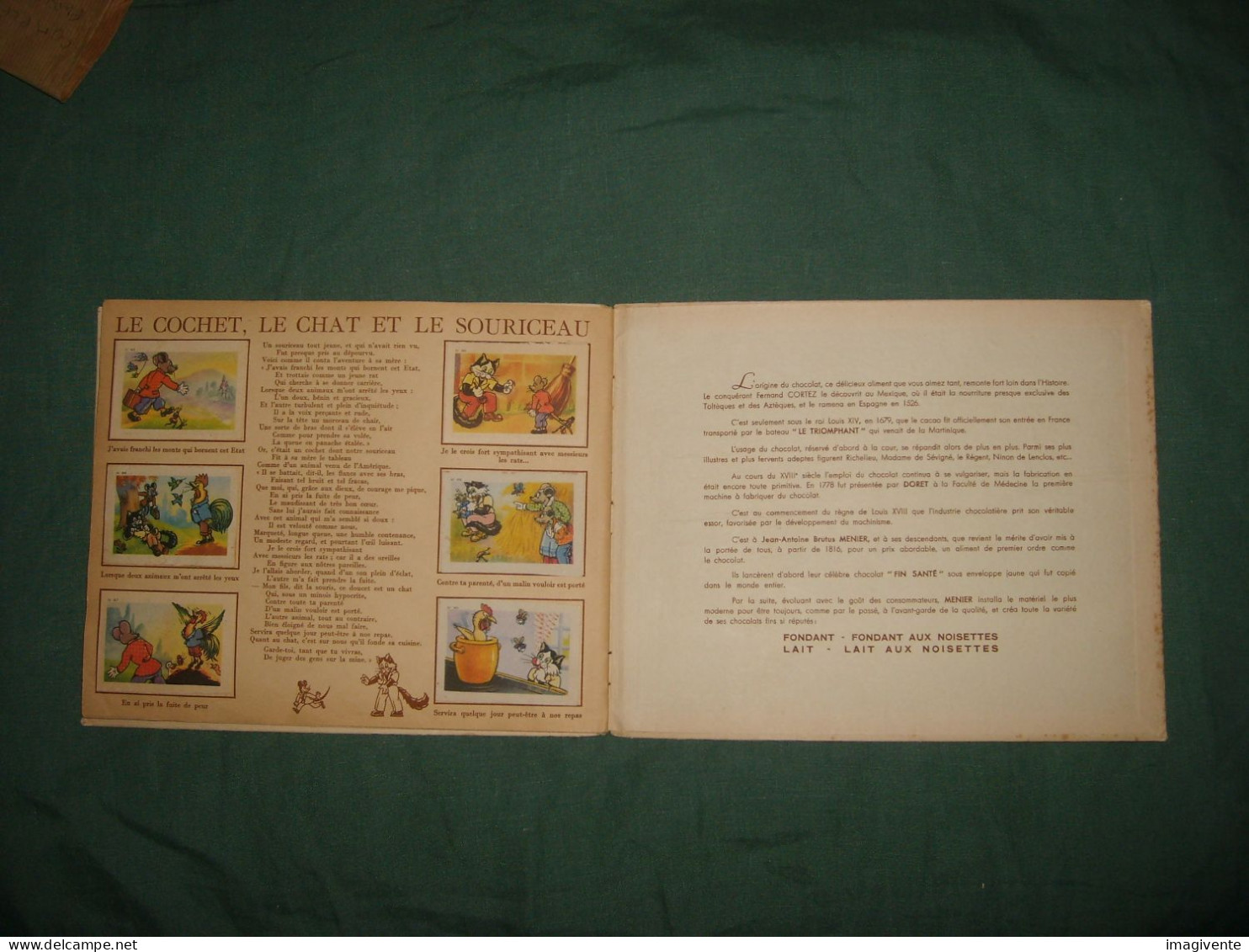 Album Complet Des 90 Images Image Chocolat Menier Fables De La Fontaine Album 1 - Albumes & Catálogos
