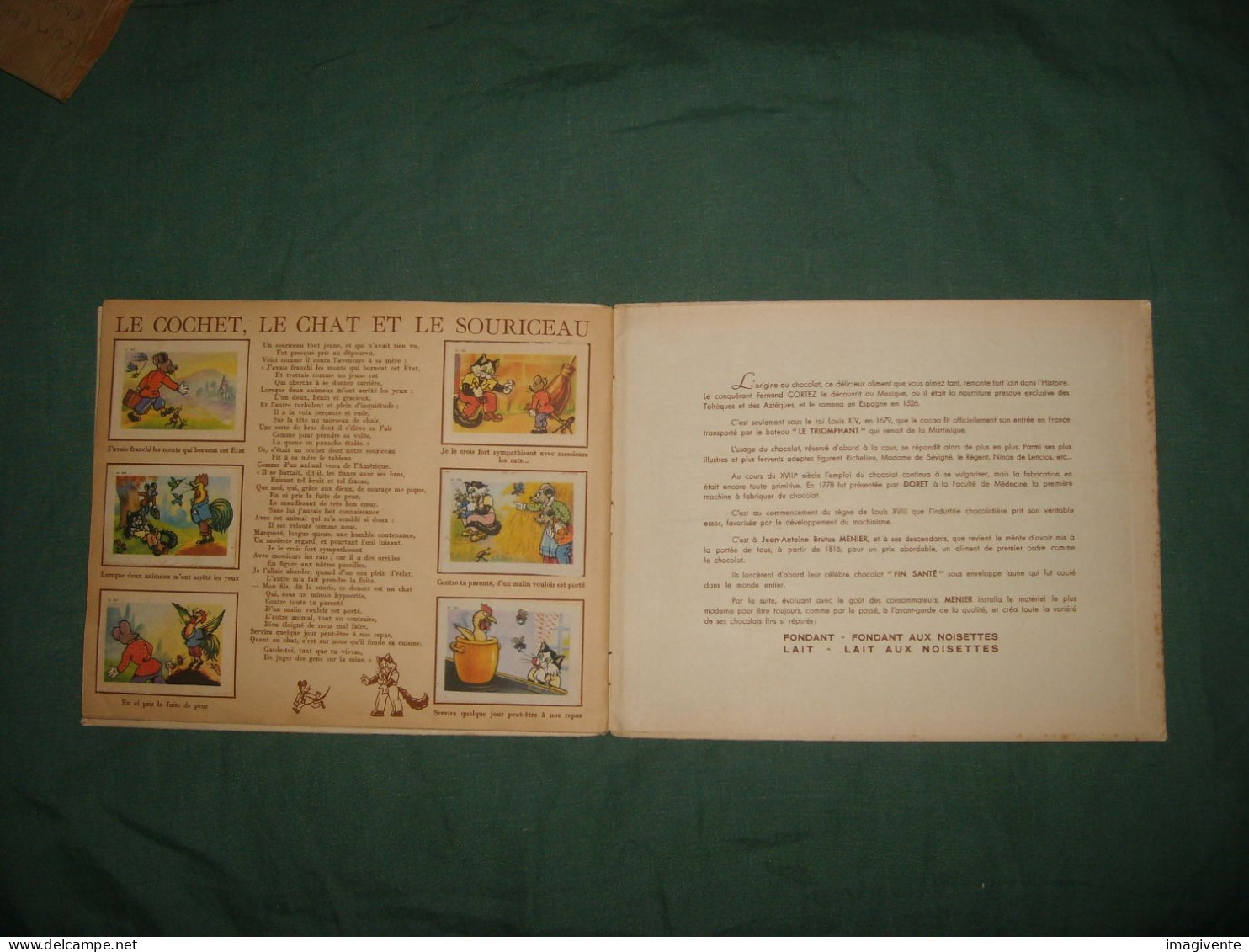 Album Complet Des 90 Images Image Chocolat Menier Fables De La Fontaine Album 1 - Albums & Catalogues