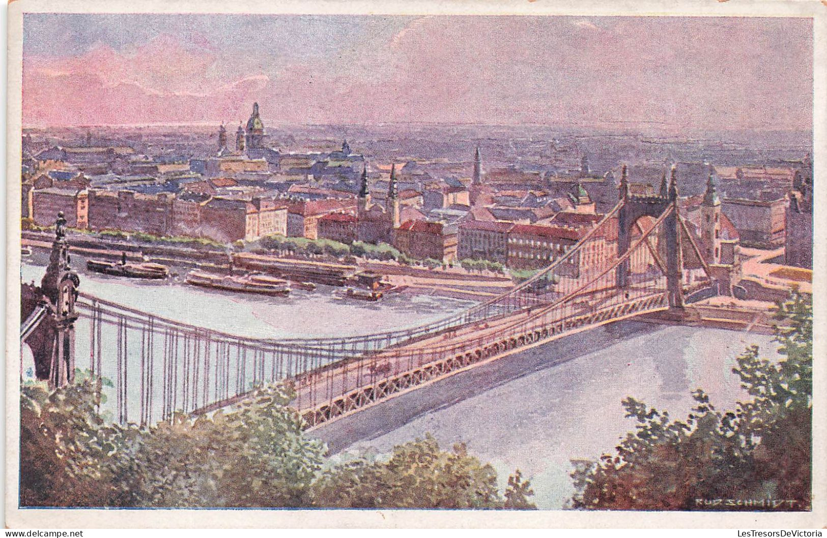 HONGRIE - Budapest - Erzsébethid - Elisabethbrucke - Vue Sur La Ville - Pont - Colorisé - Carte Postale Ancienne - Hongrie