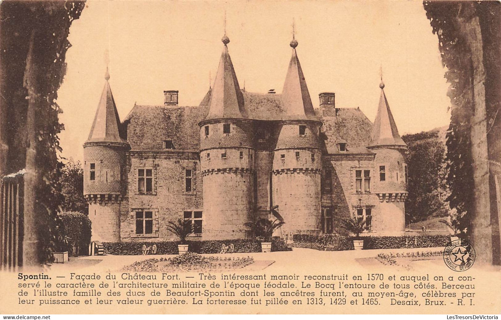 BELGIQUE - Spontin - Façade Du Château Fort - Manoir Reconstruit En 1570  - Carte Postale Ancienne - Yvoir