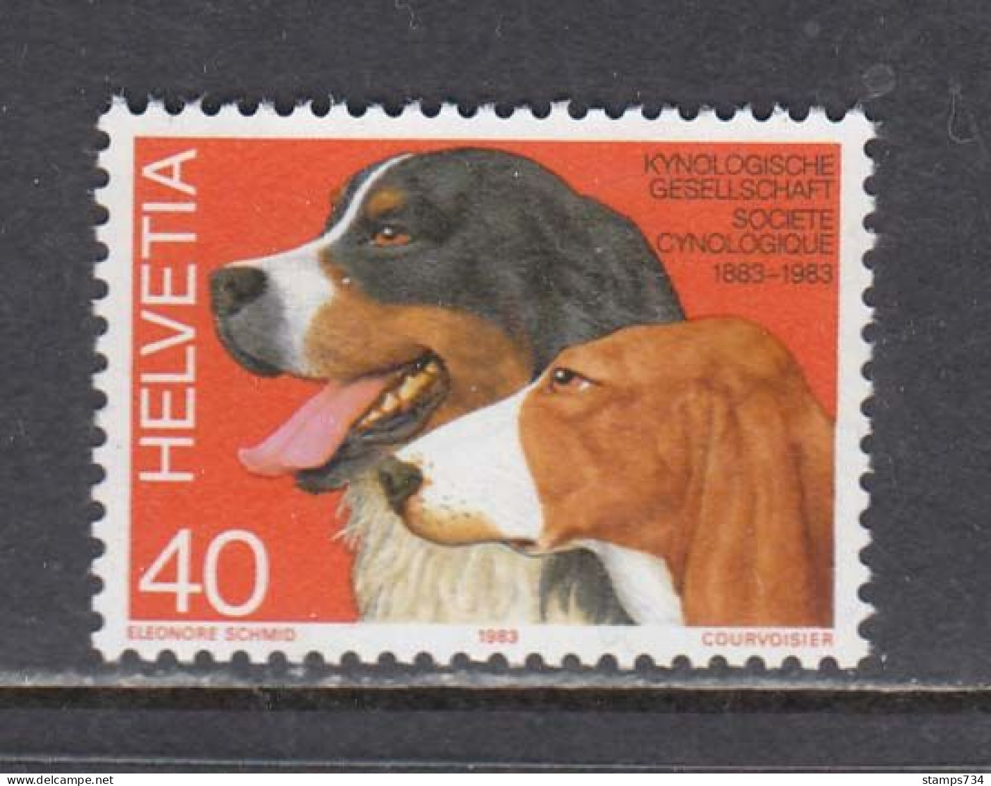 Switzerland 1983 - Dogs:100 Years Swiss Cynological Society, Mi-Nr. 1257, MNH** - Unused Stamps