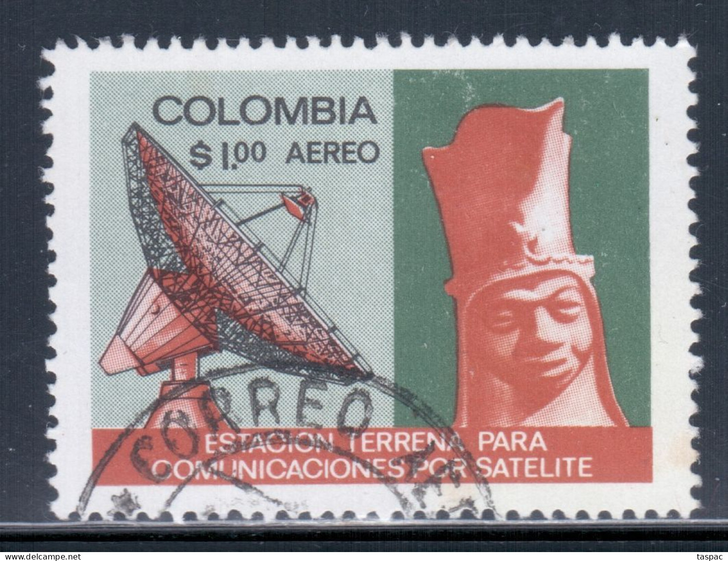 Colombia 1970 Mi# 1164 Used - Opening Of The Communications Satellite Earth Station At Choconta / Space - South America