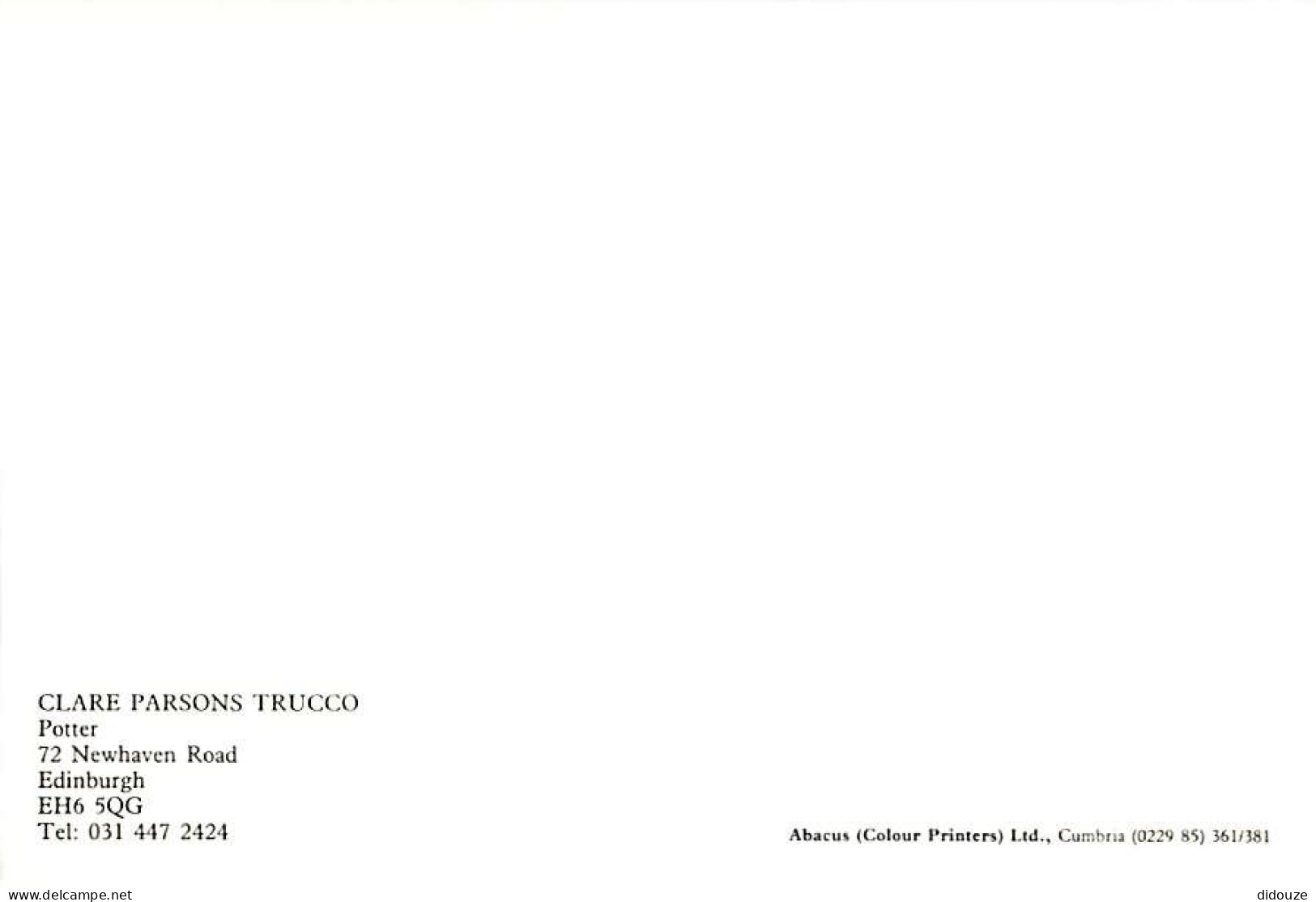 Art - Ecosse - Scotland - Edinburgh - Clare Parsons Trucco - Potter - Carte Neuve - CPM - Voir Scans Recto-Verso - Kunstgegenstände