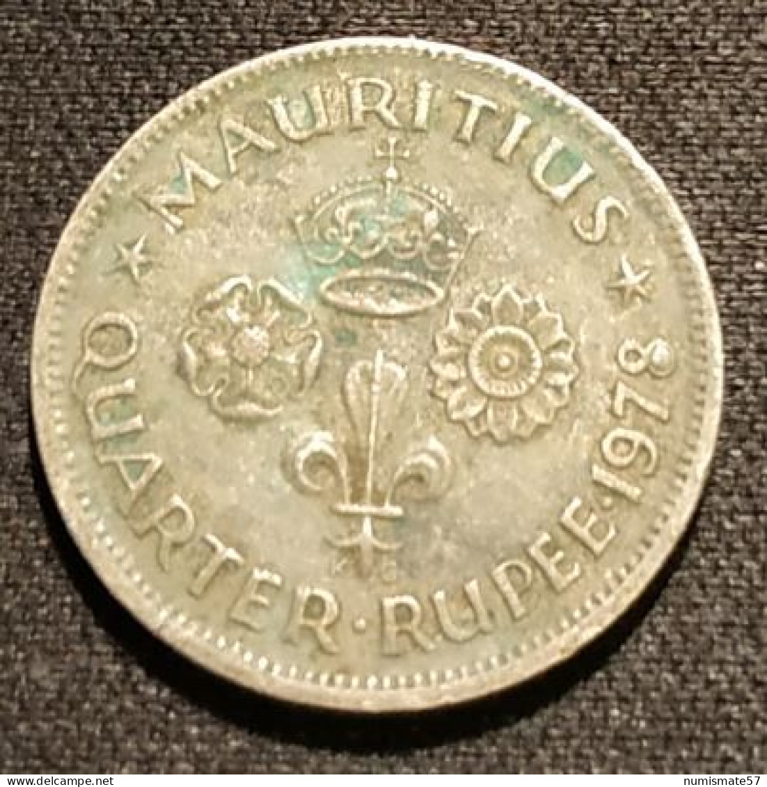 RARE - ILE MAURICE - ¼  - 1/4 ROUPIE - QUARTER RUPEE 1978 - Lower Hole In "8" Filled - KM 36 - MAURITIUS - Mauritius