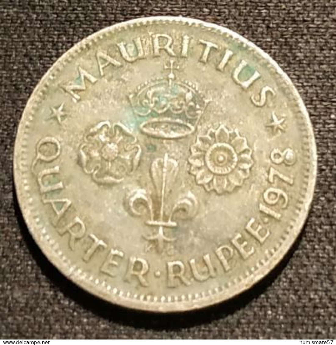 RARE - ILE MAURICE - ¼  - 1/4 ROUPIE - QUARTER RUPEE 1978 - Lower Hole In "8" Filled - KM 36 - MAURITIUS - Mauricio