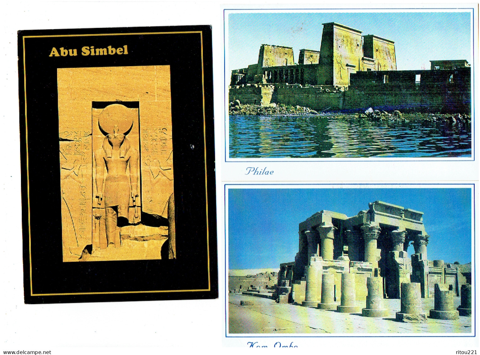 Grande Cpm - Lot 11 - EGYPTE -  KOMOMBO SAKKARA PYRAMIDE RAMSES III LUXOR ABU SIMBEL KOM OMBO PHILAE MEMNON ASWAN - Sues