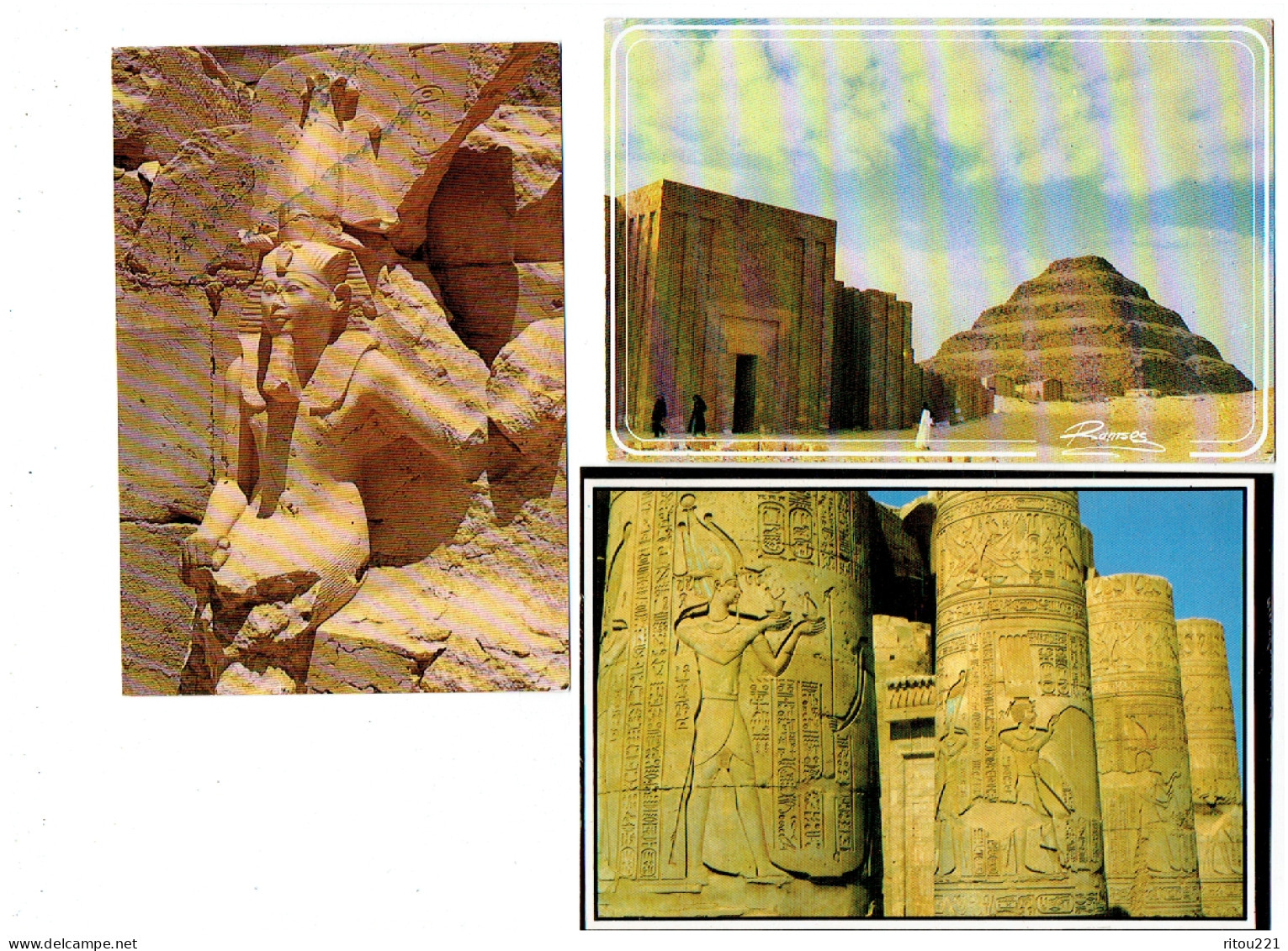 Grande Cpm - Lot 11 - EGYPTE -  KOMOMBO SAKKARA PYRAMIDE RAMSES III LUXOR ABU SIMBEL KOM OMBO PHILAE MEMNON ASWAN - Suez