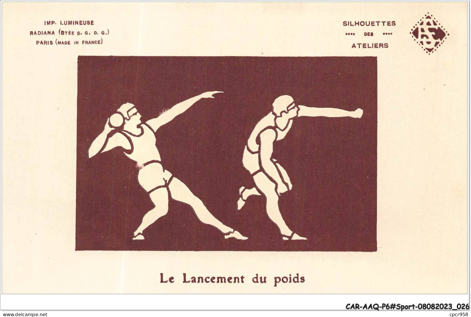 CAR-AAQP6-0458 - SPORT - Le Lancement Du Poids. Carte A Systeme Lumineux - Atletismo