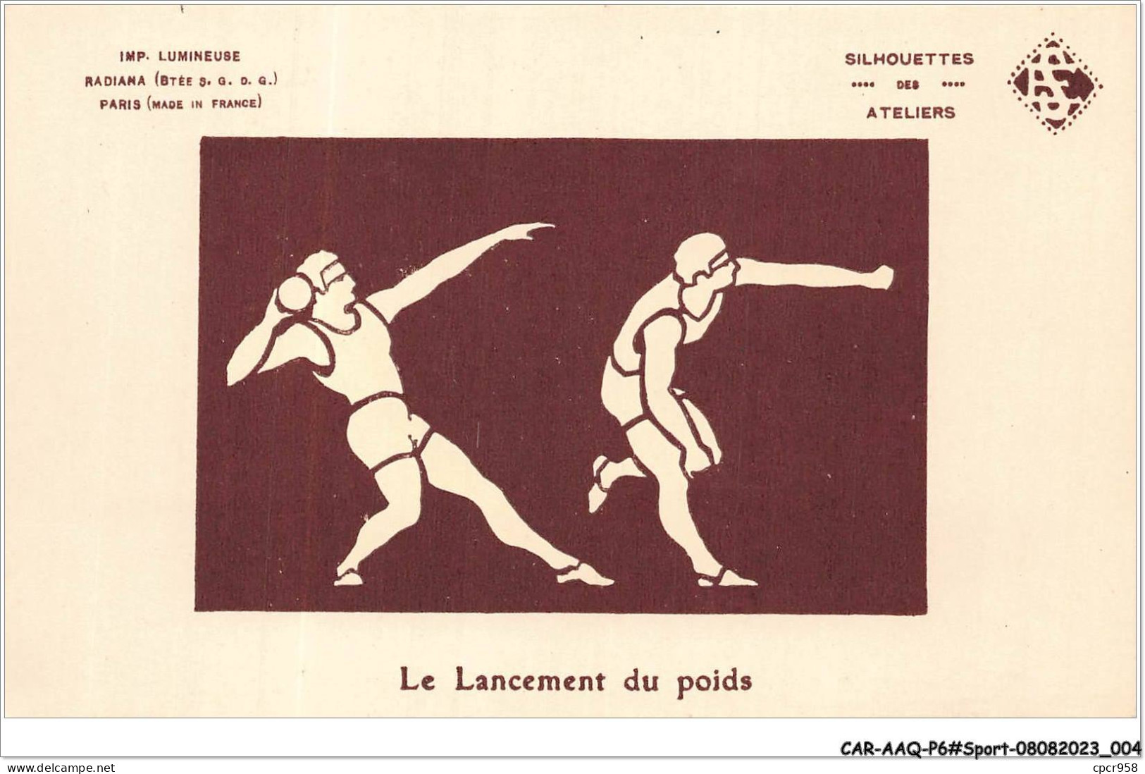 CAR-AAQP6-0447 - SPORT - Le Lancement Du Poids. Carte A Systeme Lumineux - Athlétisme