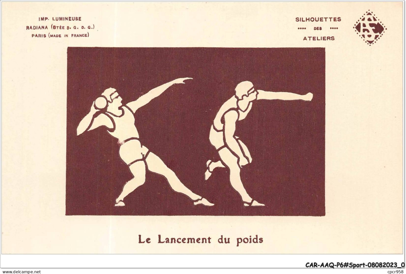 CAR-AAQP6-0445 - SPORT - Lancement Du Poids . Carte A Systeme Lumineux - Leichtathletik