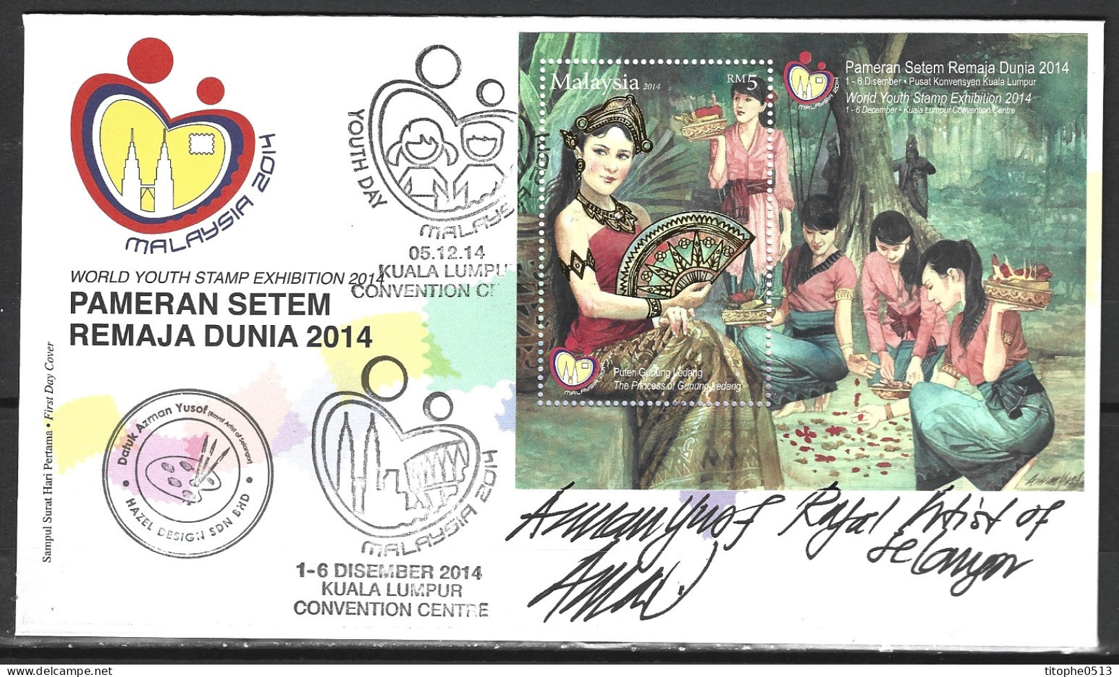MALAISIE. BF 181 De 2014 Sur Enveloppe 1er Jour. Princesse/Malaysia 2014. - Malaysia (1964-...)