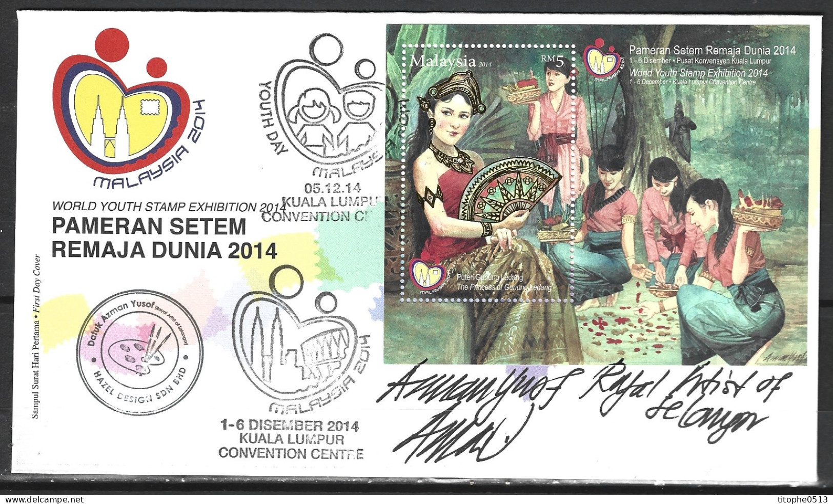 MALAISIE. BF 181 De 2014 Sur Enveloppe 1er Jour. Princesse/Malaysia 2014. - Malesia (1964-...)