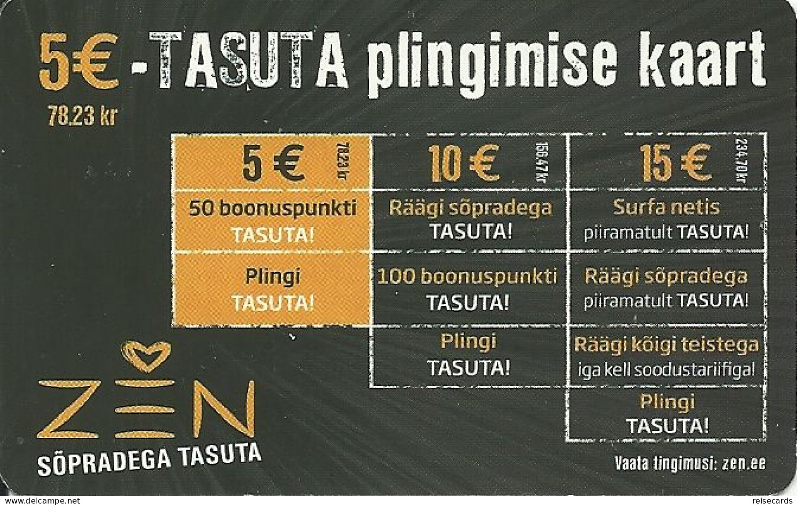 Estonia: Prepaid Zen Reload - Estland