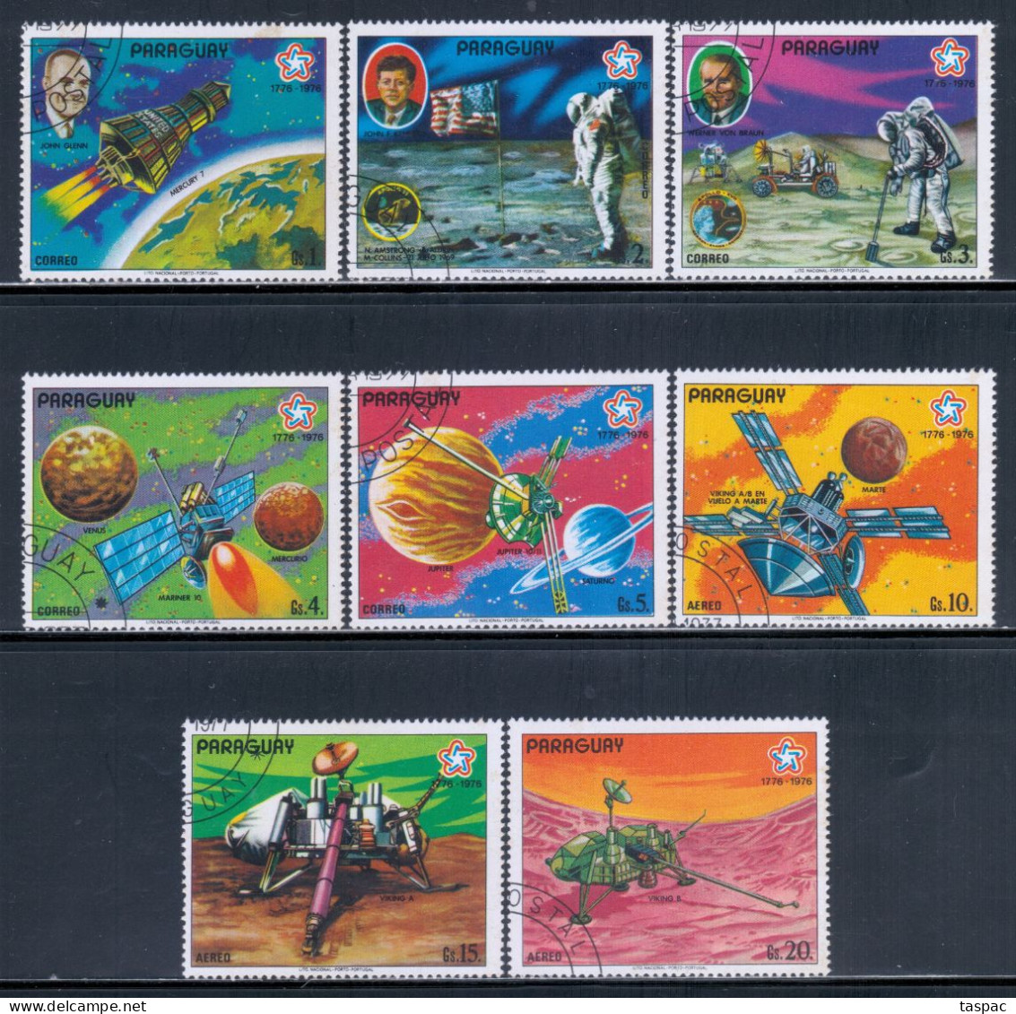 Paraguay 1977 Mi# 2893-2900 Used - US Space Exploration - Zuid-Amerika