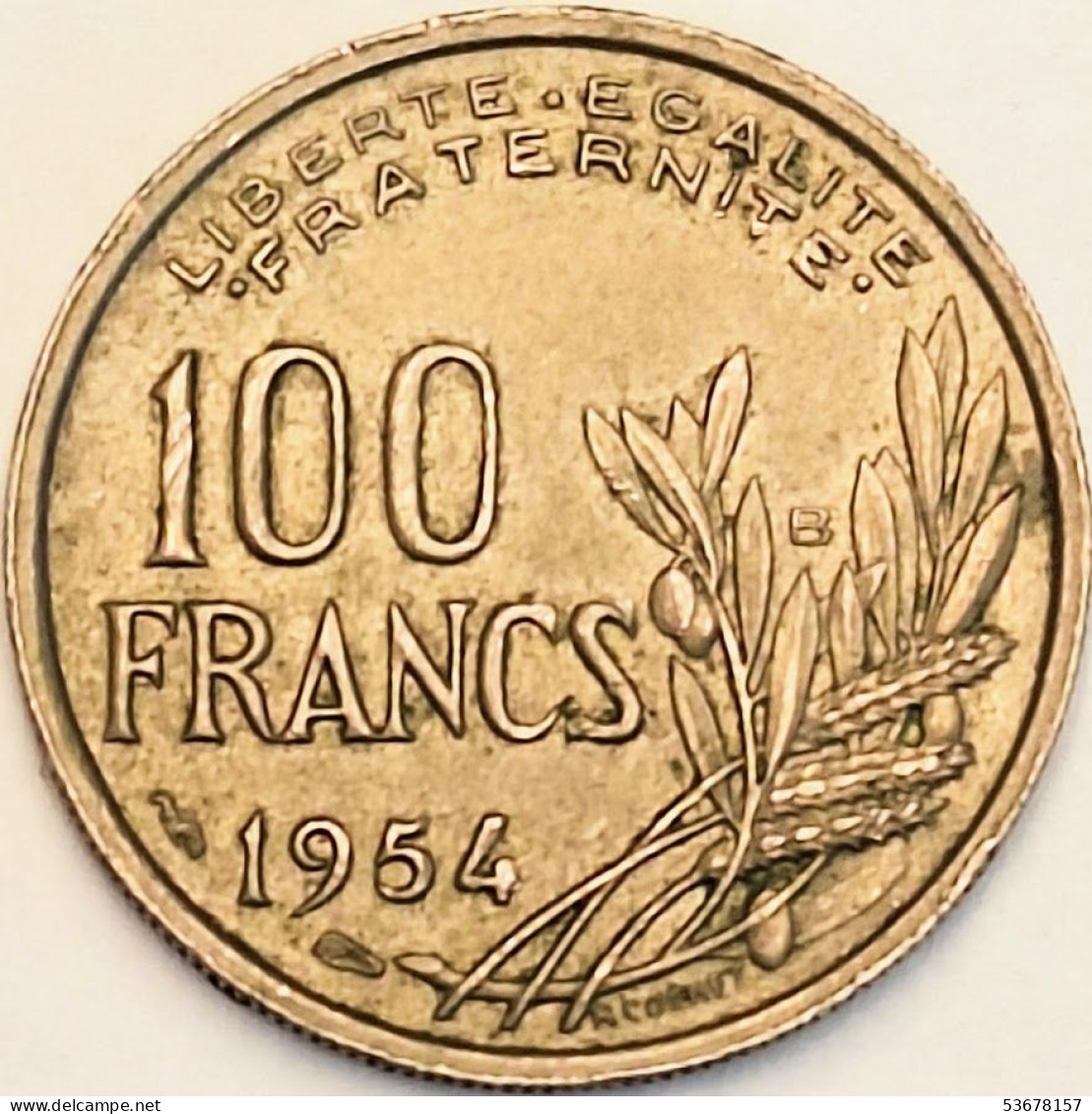 France - 100 Francs 1954 B, KM# 919.2 (#4168) - 100 Francs