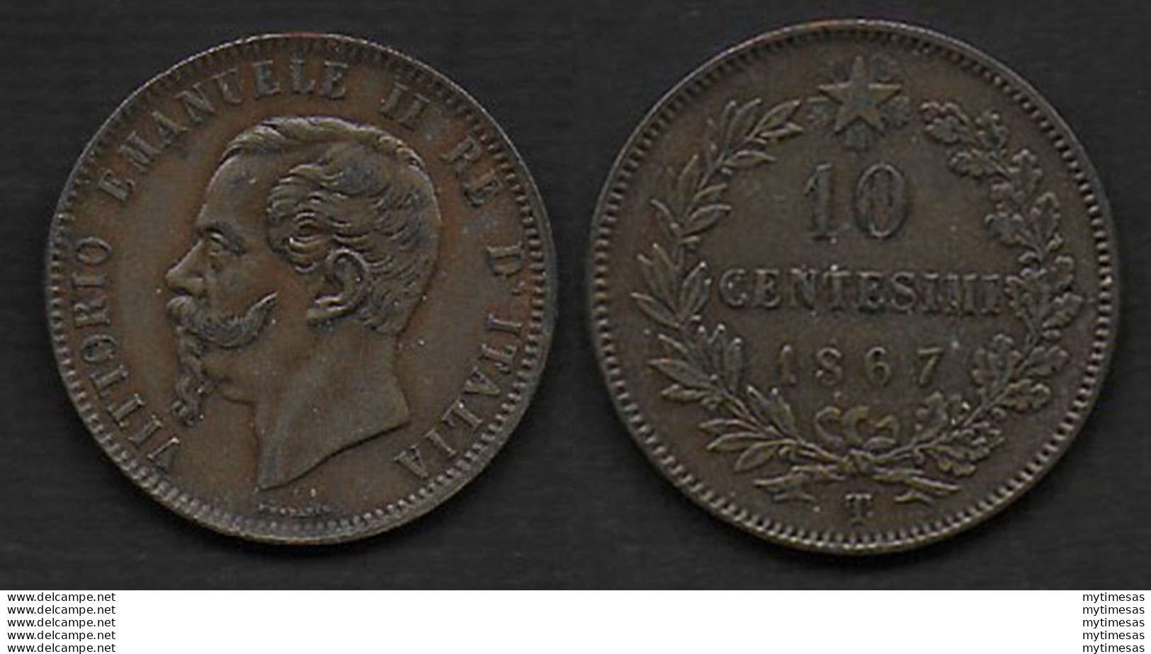 1867 Italia VE II 10c. In Rame Zecca Di Torino SPL - 1861-1878 : Victor Emmanuel II