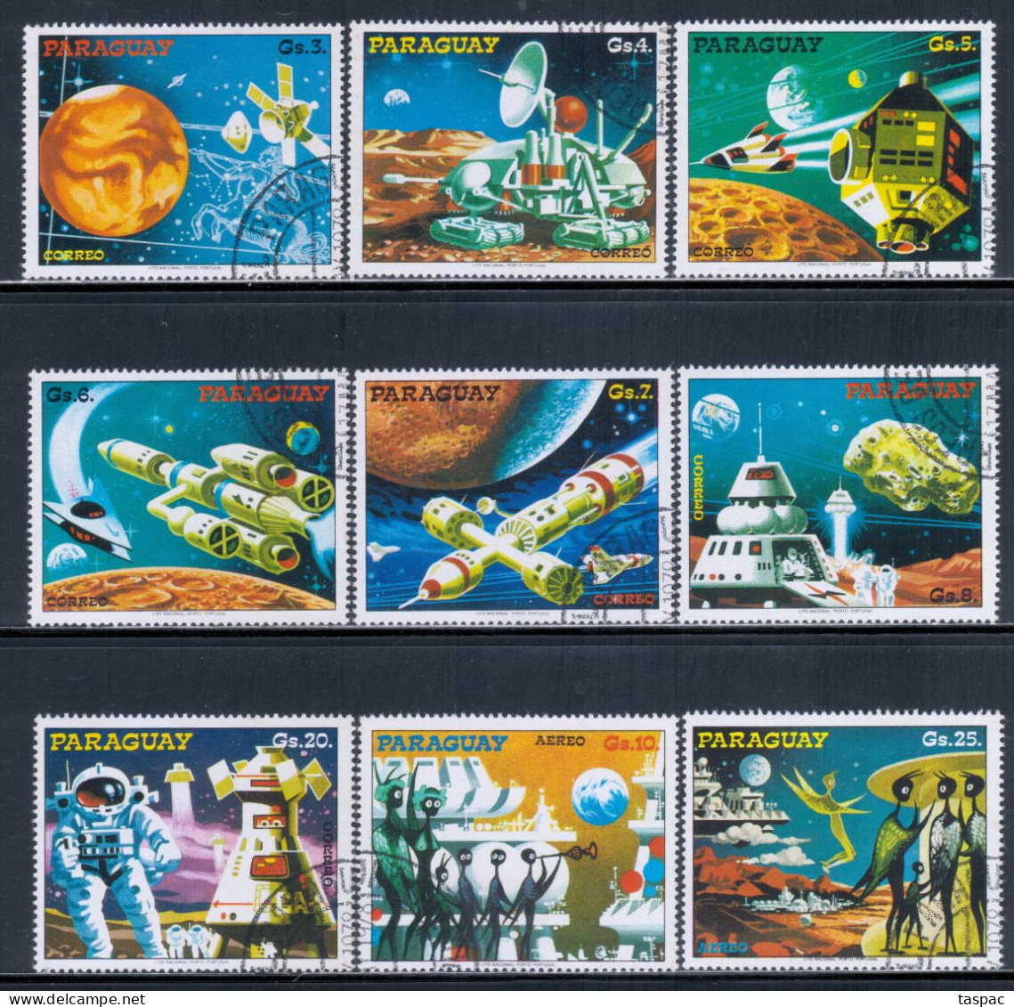 Paraguay 1978 Mi# 3051-3059 Used - Future Space Projects - Zuid-Amerika