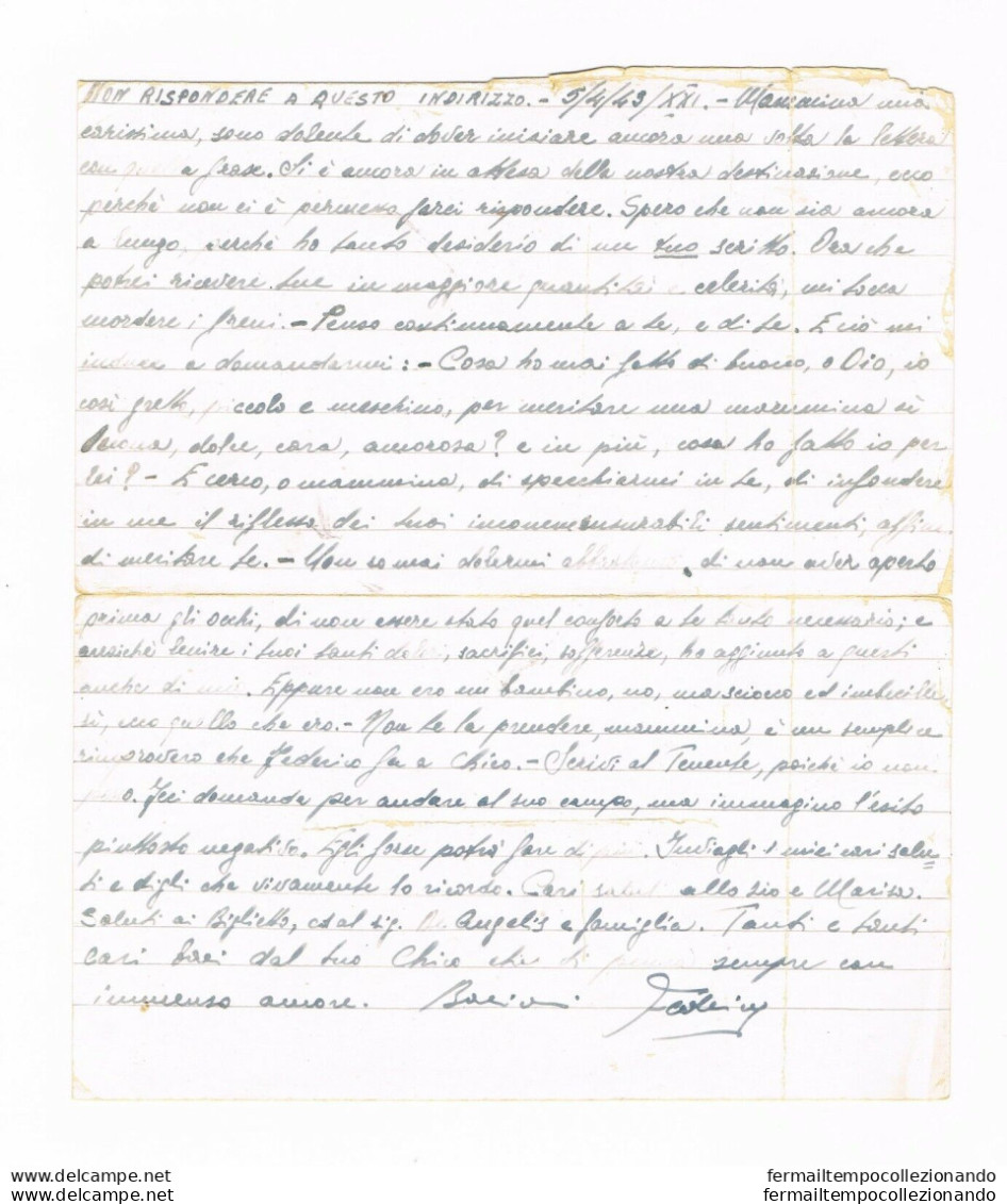 Pr91 -roma Prigioniero Di Guerra In Gran Bretagna Scrive Alla Famiglia 1943 - Franchise