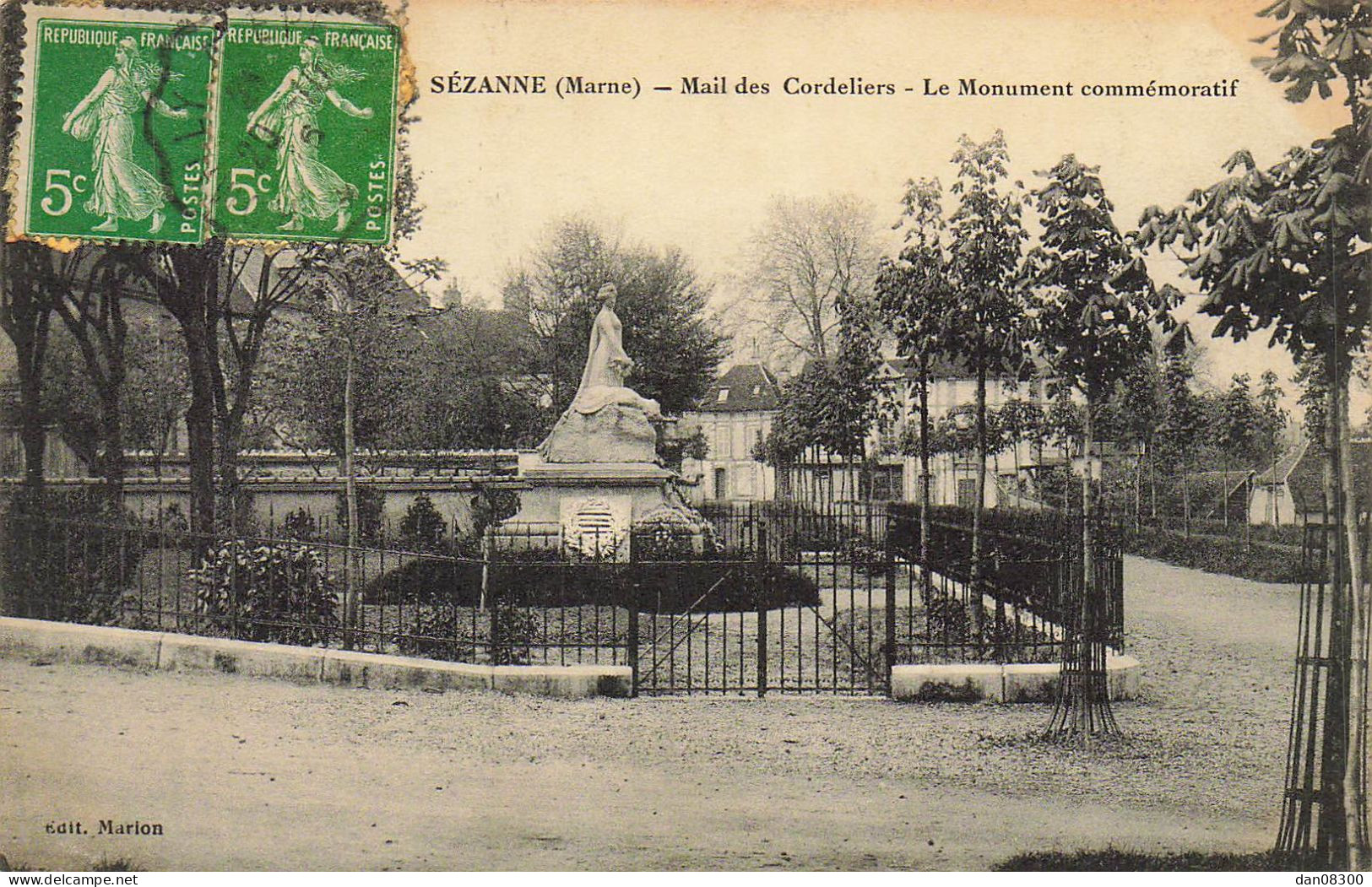 51 SEZANNE MAIL DES CORDELIERS LE MONUMENT COMMEMORATIF - Sezanne