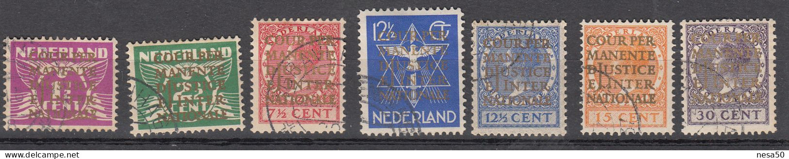 Nederland Dienstzegels 1934 Nvph Nr D 9 - 15, Mi Nr 9 - 15, Met Opdruk 'COUR PERMANENTE DE JUSTICE INTERNATIONALE' - Officials