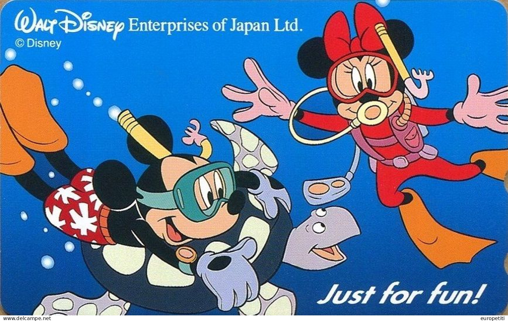 Télécarte Du Japon Disney.  Japan Phonecard Disney.  "Mickey & Minnie - Just For Fun".   (NEUVE - UNUSED). - Disney
