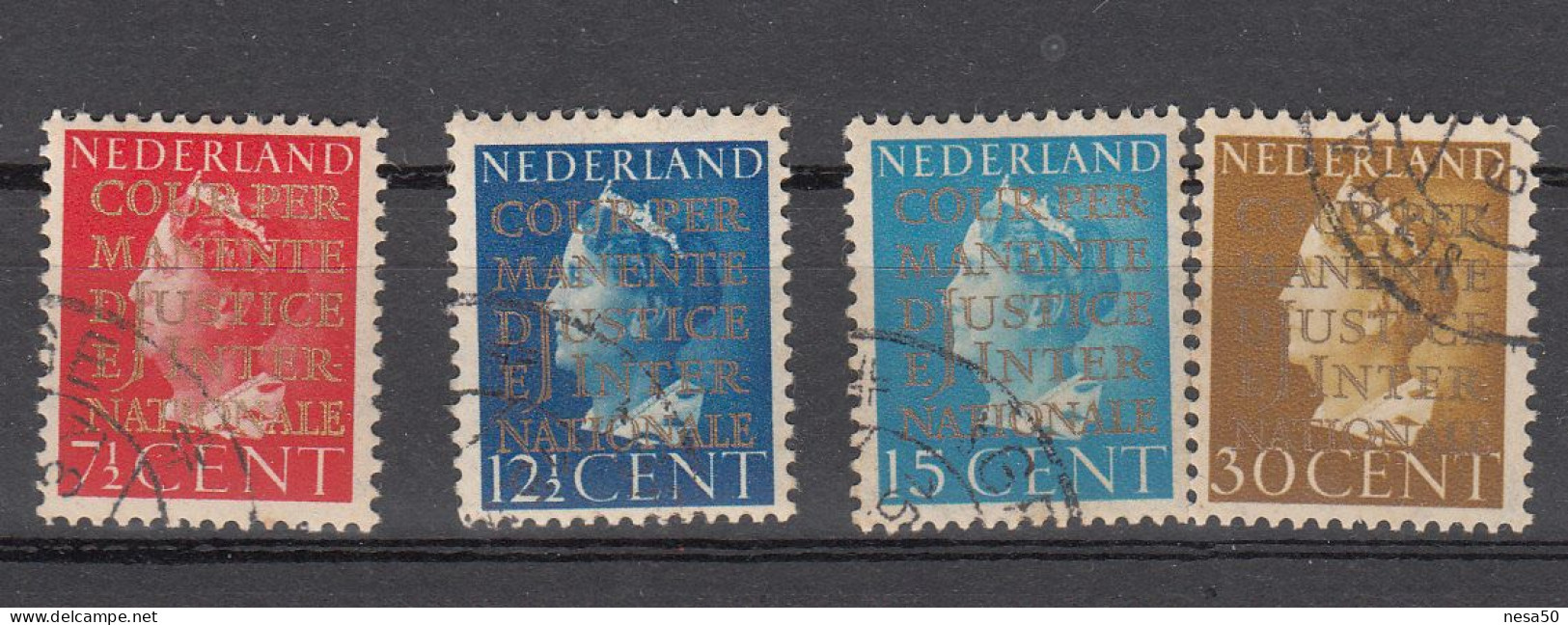 Nederland Dienstzegels 1940 Nvph Nr D 16 - 19, Mi Nr 16 - 19, Met Opdruk 'COUR PERMANENTE DE JUSTICE INTERNATIONALE' - Servicios