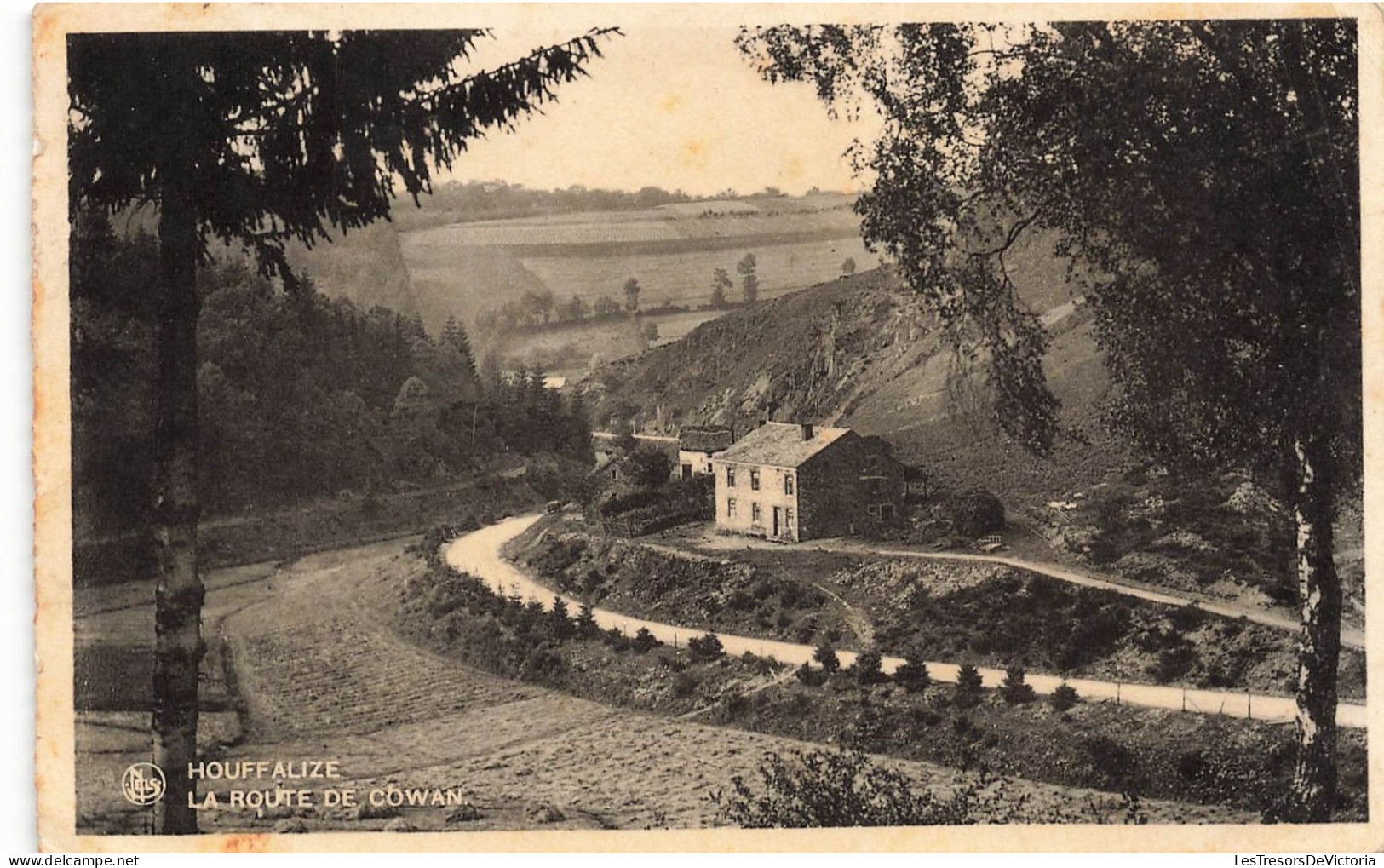 BELGIQUE - Houffalize - Vue Sur La Route De Cowan - Vue Générale - Maison Près De La Route - Carte Postale Ancienne - Houffalize