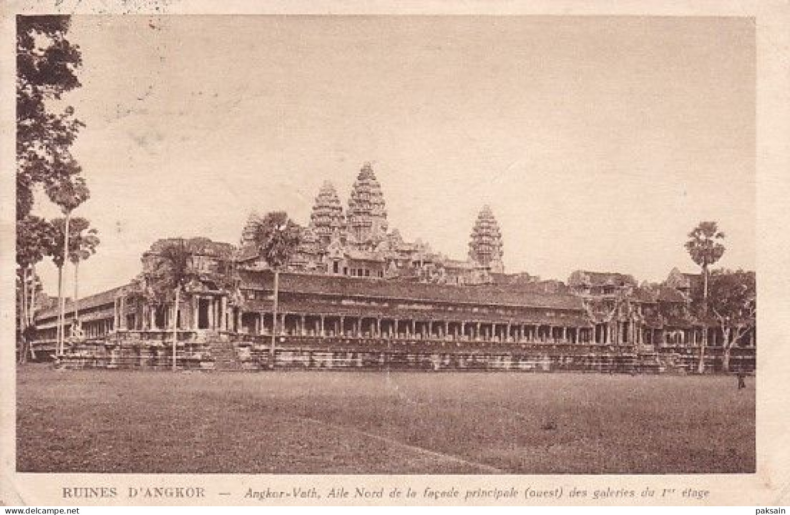 Carte Cpa D'Angkor Cambodge Expédiée De Bangkok Siam 1925 Avec Timbre Siamois Rama VI Thaïlande Indochine Asie Thailand - Tailandia