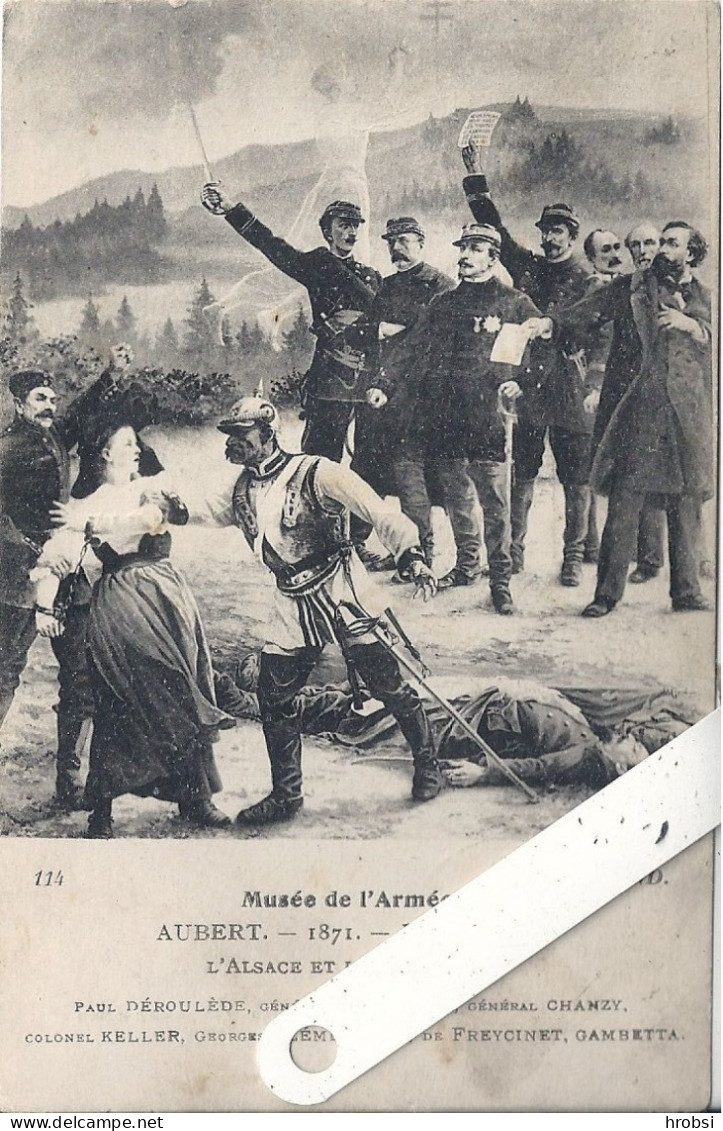 Illustrateur Alsace Lorraine, Aubert, Protestataires Dont Déroulède, Faidherbe, .....d1066 - Antes 1900