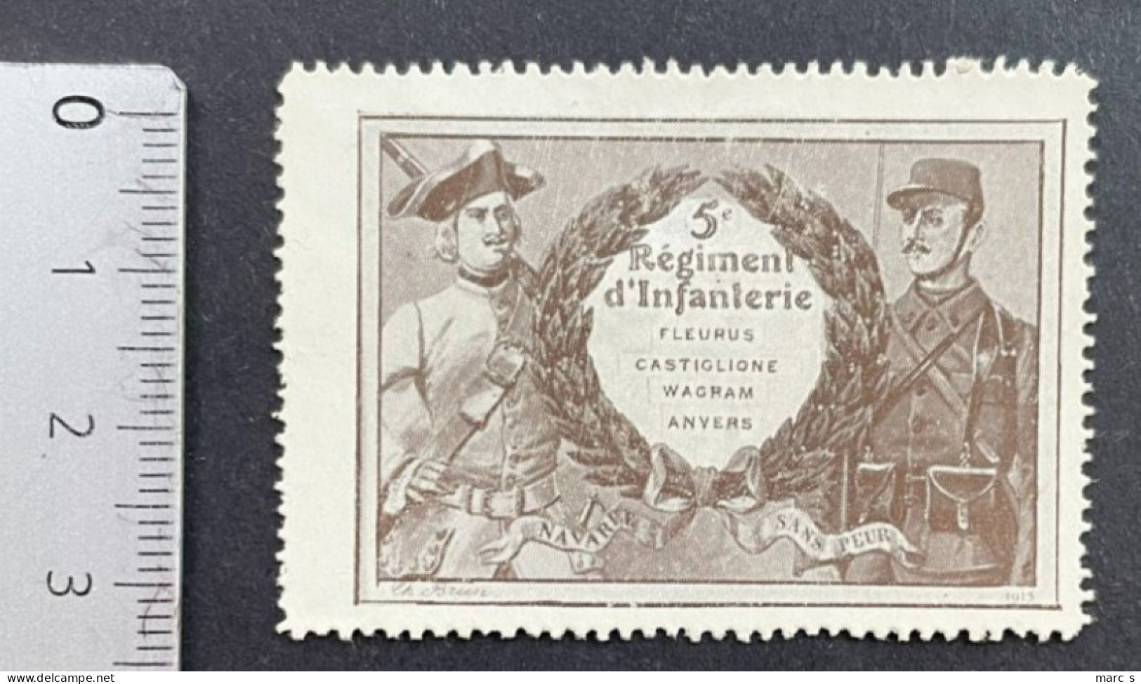 DELANDRE - VIGNETTE MILITAIRE - 5 ème REGIMENT INFANTERIE - REF. W. Schmidt 5.3 - 45x31 Mm - NEUF*/MH - VAL. "RR" - Militärmarken