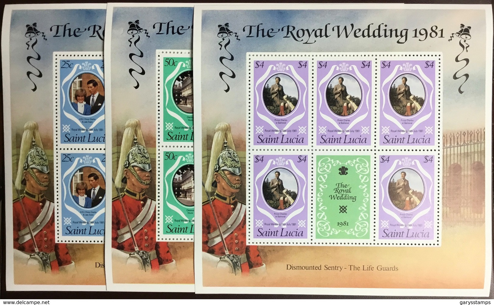 St Lucia 1981 Royal Wedding Sheetlet Set MNH - St.Lucia (1979-...)