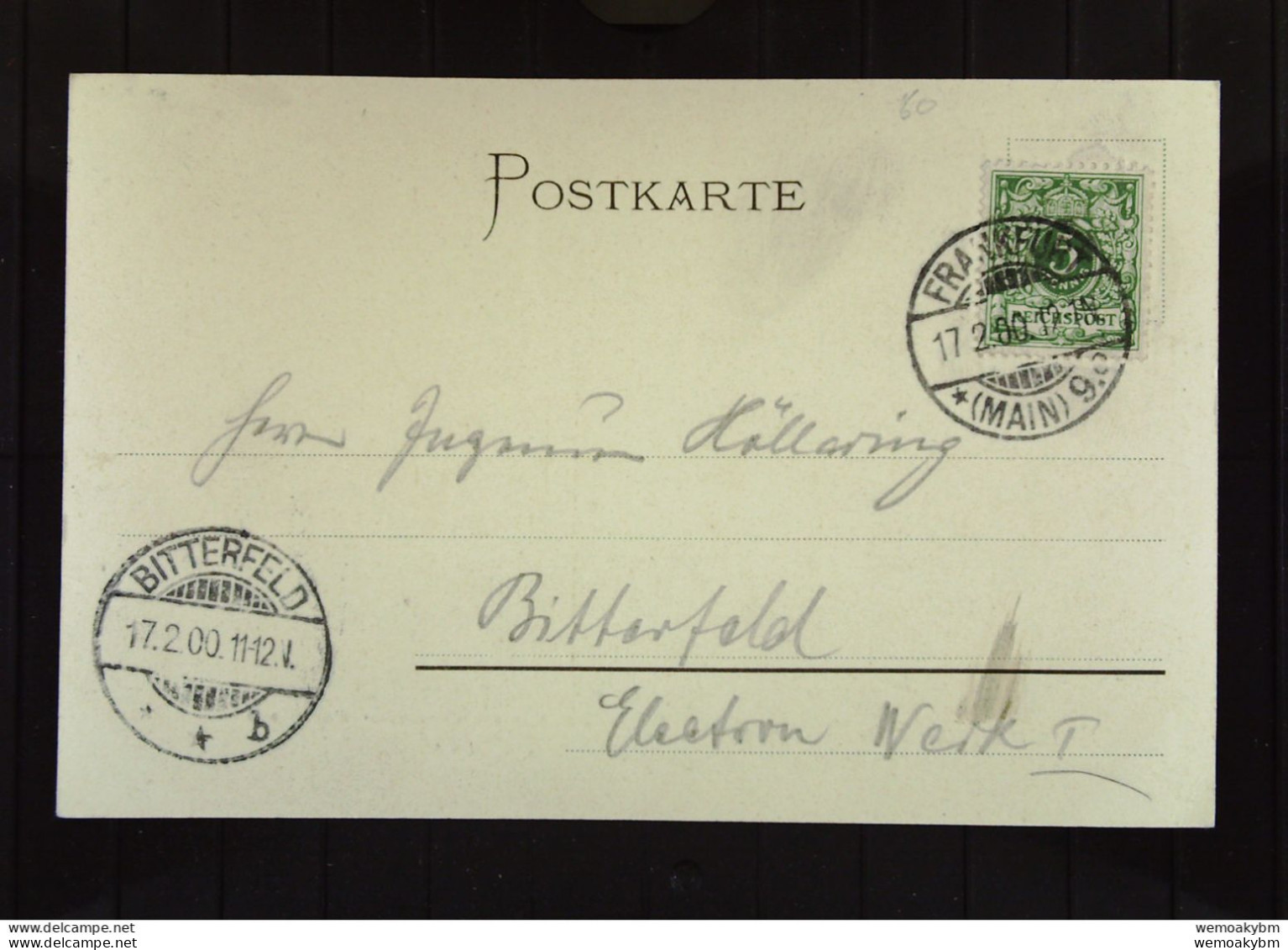 DR: AK "Gruss Aus Frankfurt A. M." Mit Zeil Von Der Constabler Wache Aus Vom 17.2.1900 Mit 5 Pfg FM Wertziffer Knr.: 46 - Gruss Aus.../ Gruesse Aus...