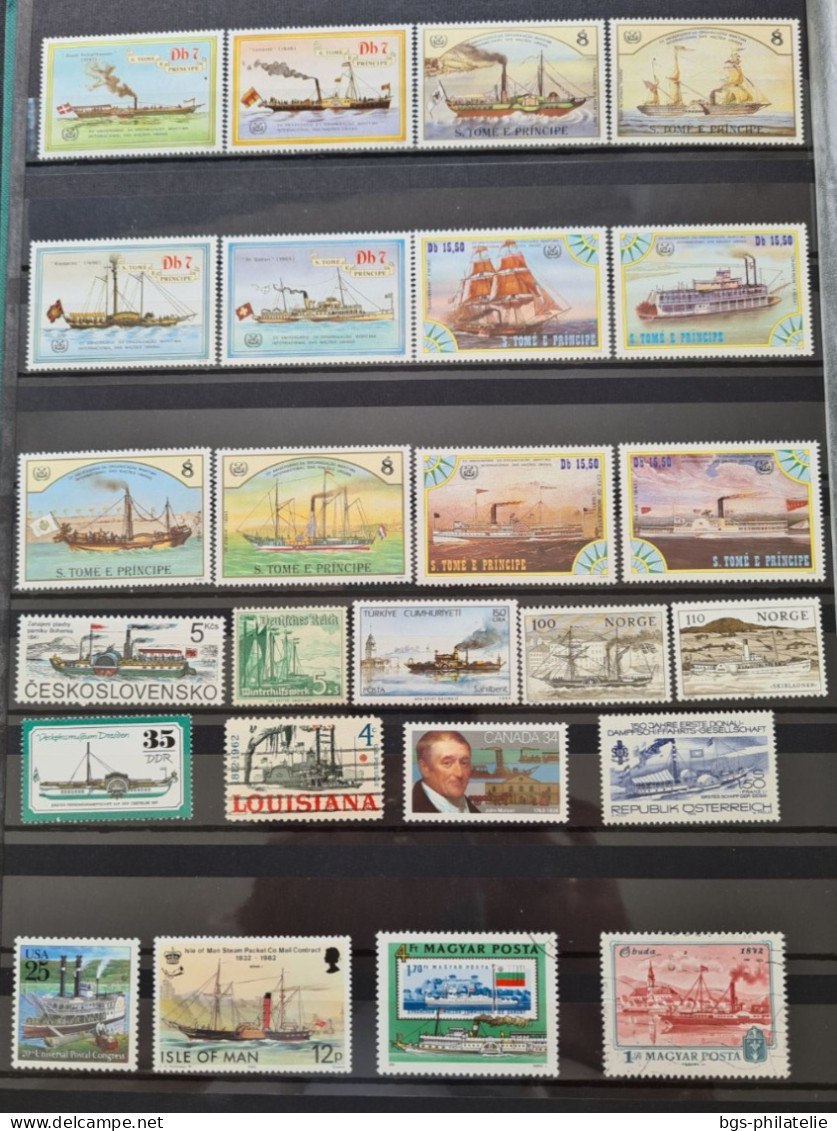 Collection De Timbres Sur Le Thème Des Bateaux. - Collections (without Album)