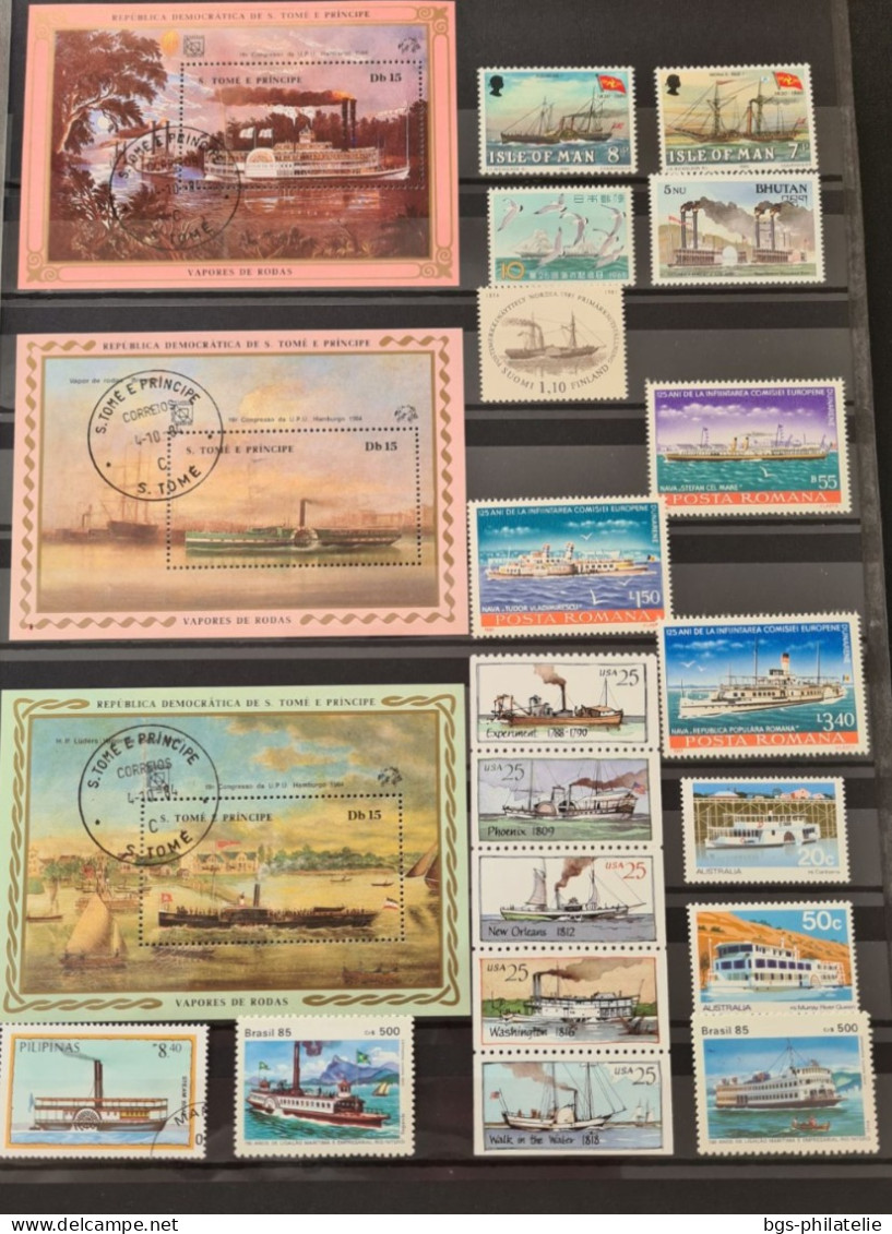 Collection De Timbres Sur Le Thème Des Bateaux. - Collections (sans Albums)